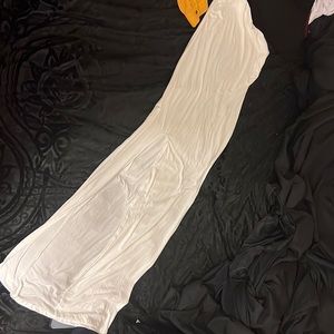 Strapless tube top dress with high leg split